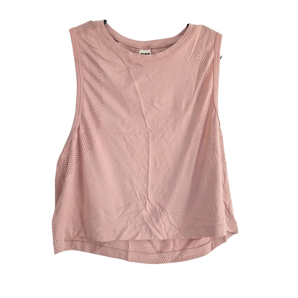 PINK Victoria's Secret Athletic Tank Top Perforated Mesh Dusty‎ Rose Size M